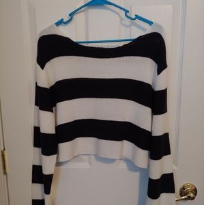 Divided crop sweater
